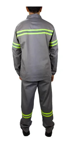 Uniforme Profissional HC Quality com Faixa Refletiva – Camisa e Calça Brim 100%