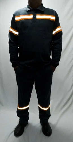 Uniforme Profissional HC Quality com Faixa Refletiva – Camisa e Calça Brim 100%